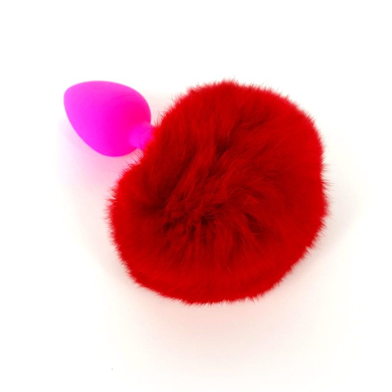 Echo Silicone Red Rabbit Tail Plug - Club X