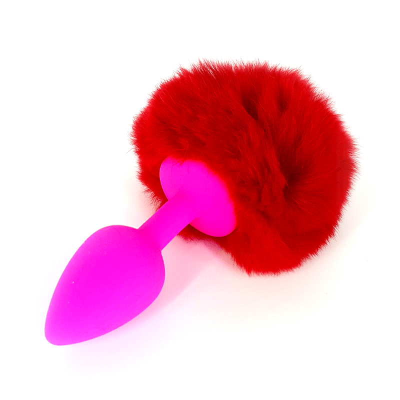 Echo Silicone Red Rabbit Tail Plug - Club X