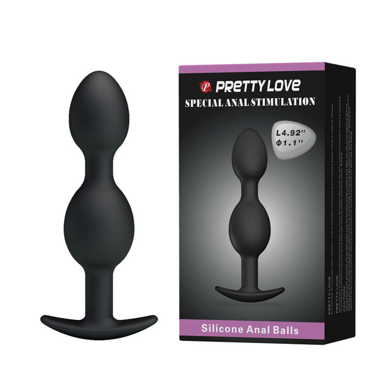 Pretty Love - Anal Silicone Balls (Black) - Club X