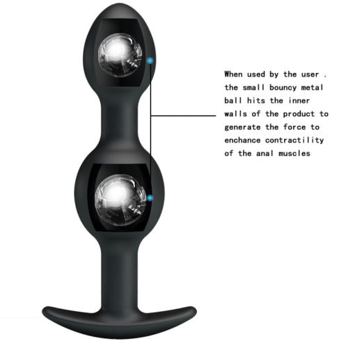 Pretty Love - Anal Silicone Balls (Black)  - Club X