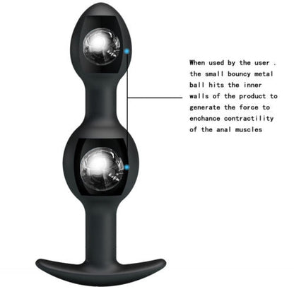 Pretty Love - Anal Silicone Balls (Black)  - Club X